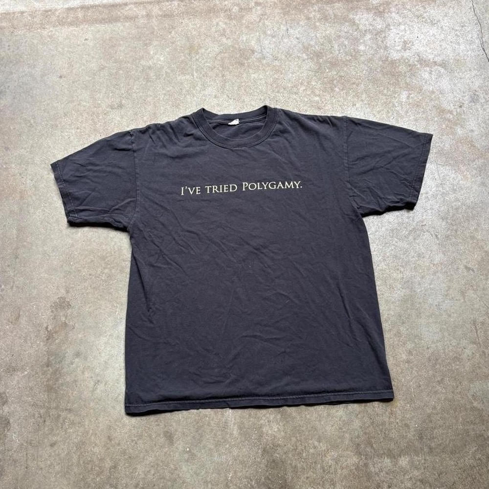 Vintage 90s Polygamy Porter I've tried polygamy black T-Shirt Mens Size XL